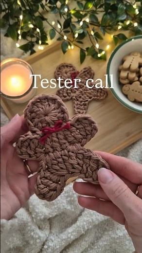 Pattern Tester needed for this cute Gingerbread man coaster, Like for a chance ❤️🎄