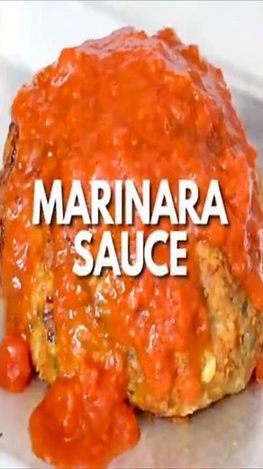 How To Make Giant Meatball Or Meatloaf Topped With Marinara Sauce And Melted Mozzarella