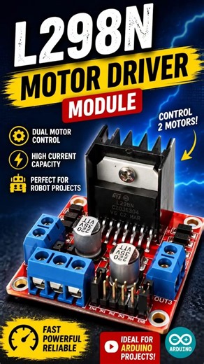 🔥 DC Motor Control with L298N Module #scienceproject #experiment #shorts