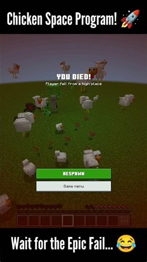 Minecraft Chicken Rocket... EXPECTATION vs REALITY! 🚀😂 #minecraft #shorts