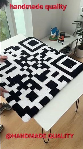 Make a scannable QR code rug🫟 DM me to customize your QR code rug🛒 #diy #rug #machine #nzwool #silk