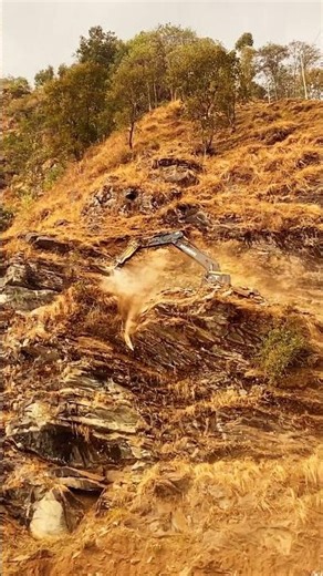 Extreme Risky Road Building with Excavator