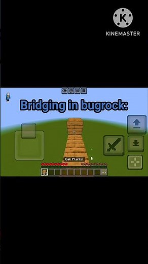 Bridging in java vs Bridging in bedrock💀☠️#short #minecraft