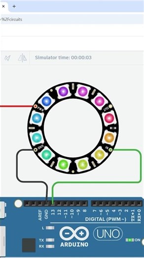 Arduino NeoPixel LED Project 🔥 | Tinkercad Wiring + C++ Code #shorts