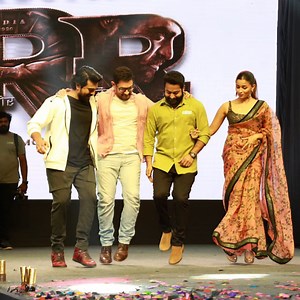 Aamir Khan dances with Alia Bhatt, Ram Charan & Jr NTR. Team RRR is back on the run with their promotions all over the country, the cast was surprised by none other than Bollywood’s perfectionist Aamir Khan who not only wished the team good luck but also practiced the hook step of RRR’s song. Watch this video to know more. | PinkVilla