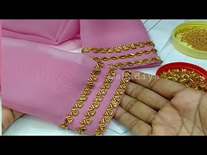 Very easy 😱 heavy sleeve embroidery with normal needle