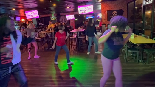 Dancing to Tucka’s Work Ir Out during Music Trivia at Jolly Roger’s 11-18-25 | Name That Tune Trivia With Ross & Jimmy | Facebook