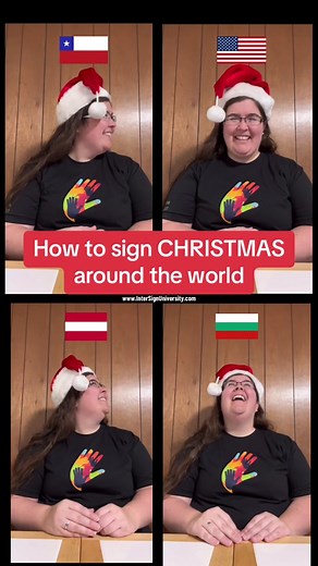 How to sign #CHRISTMAS in #Chile #Austria #Bulgaria #signlanguage | #asl #navidad #weihnachten #fyp #christmas2023 #learnontiktok #christmascountdown #languages