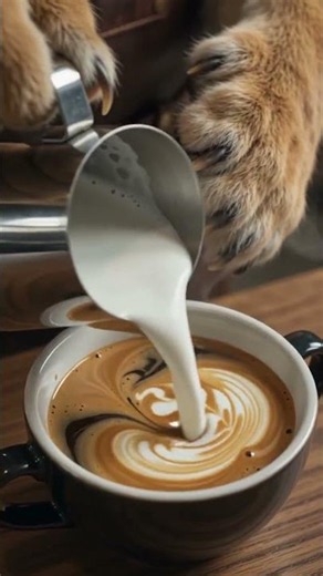Lion Makes the World's Best Coffee ☕🦁 | AI Animal Story lion animation #shorts #worldofcoffee #viral