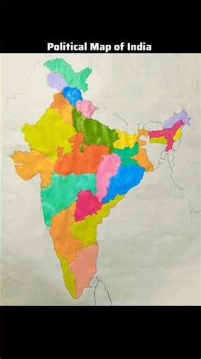 Political Map of India #art #artwork #mapofindia #indiamap #drawing #painting #ytshorts #shortsfeed