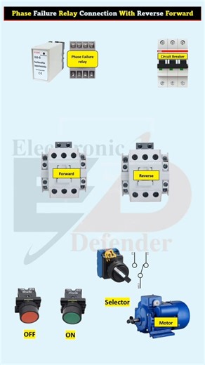 Phase Failure Relay Connection With Reverse Forward #Elecctronic_Defender #smartcontrol #electricity #electricitychallenge #electronicsengineering #electricalengineering #electricalwork #electricalservices #electrical #electrician #electricianlife #electricidad #ElectricalSafety #electricalcontractor #electrical #electriciantools #electricalengeneer #solarenergy | Elecctronic Defender