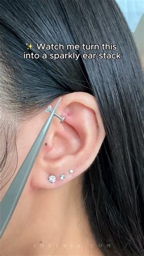 Simple Sparkle Ear Stack Tutorial ✨