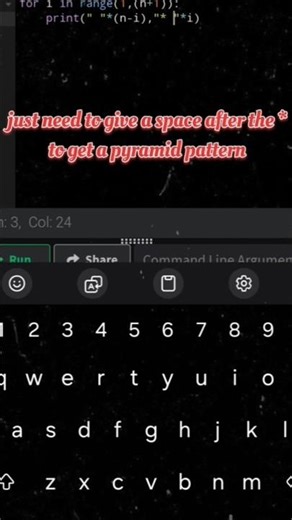 left triangle pattern to pyramid pattern conversion. super simple 👌