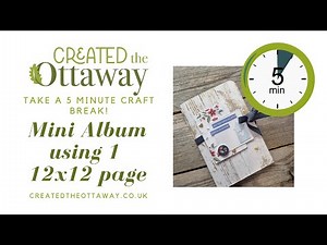 Mini Album from 1 Sheet of 12x12 Paper | Easy 5 Minute Craft Break Tutorial ‪@createdtheottaway‬