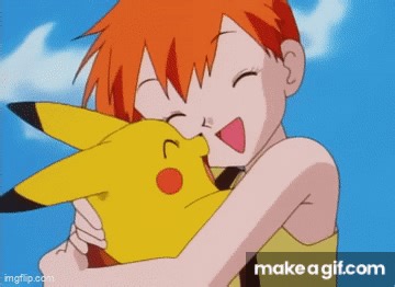 Pokemon - Misty Hugging Pikachu on Make a GIF