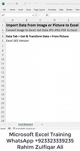 19K views · 137 reactions | Import Data from Image or Picture to #excel | Convert Image to Excel: Get Data JPG JPEG PDF to Excel | Data Tab > Get & Transform Data > From Picture | Excel 365 Version | Excel Basement | Facebook