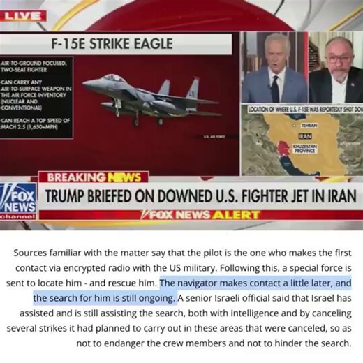FIGHTER MADE CONTACT! 🚨🚨🚨The second downed US fighter crew member has reportedly MADE CONTACT with the US military after he went down through encrypted radioUS forces now have the ENTIRE night in Iran to find him, nearly 7 hours of pure darknessPray he's found and recovered safely with no other harm to our troops. 🙏🙏Ht @SGTNewsNetworkFollow @MelissaRedpill on XMelissaRedpill dot com