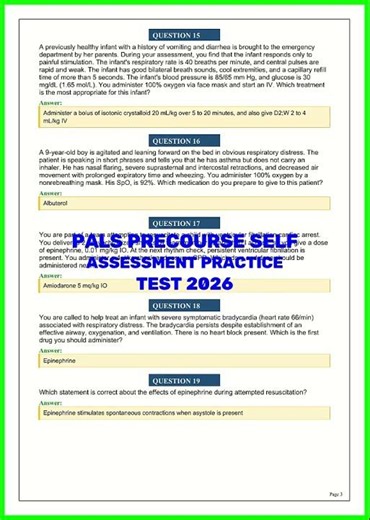 PALS PRECOURSE SELF ASSESSMENT PRACTICE TEST 2026 video