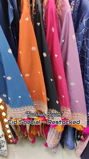 Designer Embroidered Three Piece Suits from Badshah Begum