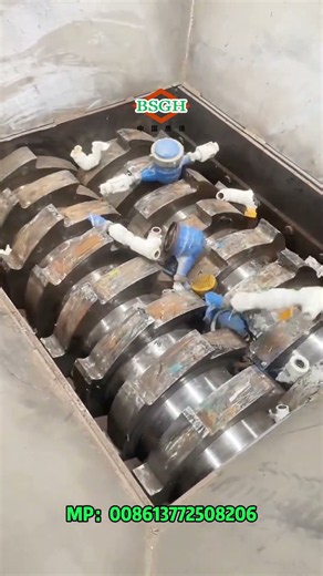 30kW×2 Dual Shaft Shredder in Crushing Old Faucets & Water Meters for Metal Recovery