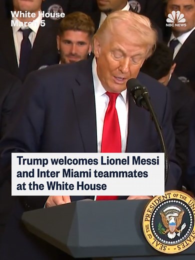 President Trump welcomes Lionel Messi and Inter Miami teammates at the White House to celebrate their Major League Soccer championship.