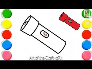 How to draw torch light drawing easy| Easy to draw colouring torch drawing | For Kids and Toddlers🔦🌈