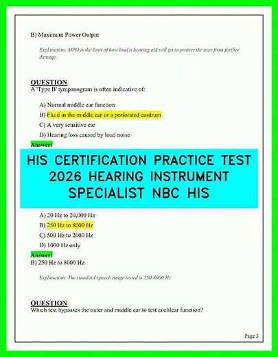 HIS Certification Practice Test 2026 | NBC Hearing Instrument Specialist Exam (Full Guide)