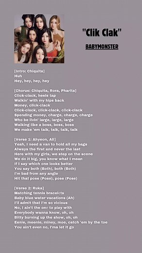 BABYMONSTER 'CLIK CLAK' Full Lyrics | YG Entertainment