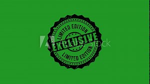 Exclusive stamp, Motion graphics chroma key. Alpha channel green screen. Stock Video