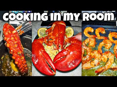 30 Minutes of Cooking in my Room Seafood Videos | Lazy Pot Noodle