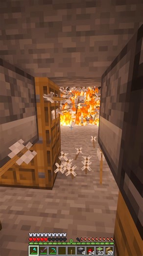 Minecraft Fire Ball Vs Skeleton Attacked | Retro Loop #minecraft #shortvideo #minecraftshorts