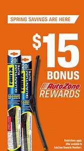 Get a $15 Bonus Reward when you buy 2 Rain-X® Quantum Elite Blades. | AutoZone | Facebook