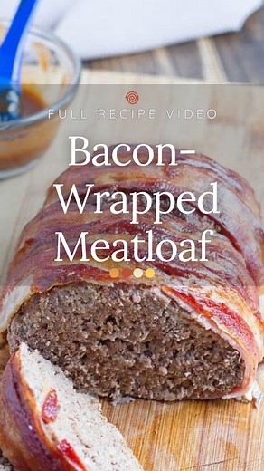 Bacon-Wrapped Meatloaf- elevate this classic recipe with the addition of bacon. Juicy and flavorful, delicious and easy! Comment 👉 “recipe” and I’ll DM it to you. You have to try this! #makeittonight #easyrecipe #baconwrappedmeatloaf #bacon #meatloaf https://cookthestory.com/bacon-wrapped-meatloaf/ | Cook the Story