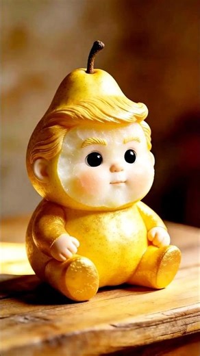 Cutest Pear Baby Doll Ever 🍐 | Adorable Miniature Art Toy #shorts #2026