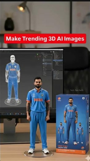 making 3d Ai image near computer | 3d ai image new trend photo