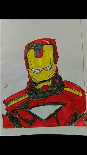 Iron Man Drawing 😱 Arc Reactor Activated! ⚡#pv_art #shorts