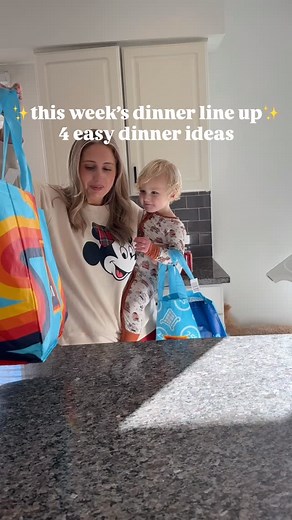This week’s dinner menu ft. my cutie little helper and his UNPROMPTED KISS!!!! I usually get a high five to the face lol🥰🥹❤️ easy dinners are all that I can do right now because that baby wants to be held 24/7💗 ✨Like this video & comment “RECIPES” and I’ll send the recipe card to you! | Lauren Ashley