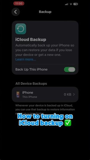 How to turning on iCloud backup 🫵