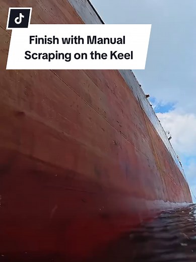 Ship Keel Manual Scraping: Satisfying Work