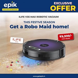 Meet your Robo Maid – ILIFE V3S Max Robotic Vacuum. ✨ Cleans dust, dirt & pet hair automatically ✨ Saves hours of effort every week 🚨 Special Festive Price: ₹9,999 (Save ₹22,900!) | Epik