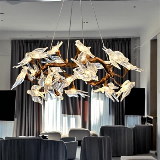 Vintage Swallow Bird Chandelier: Glass Bird Pendant Lighting - Etsy