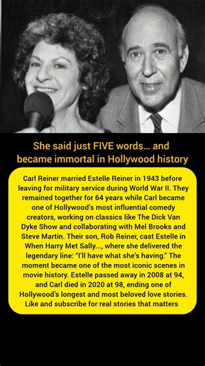 Their son cast her in one scene her line became a national catchphrase #CarlReiner#love #devotion