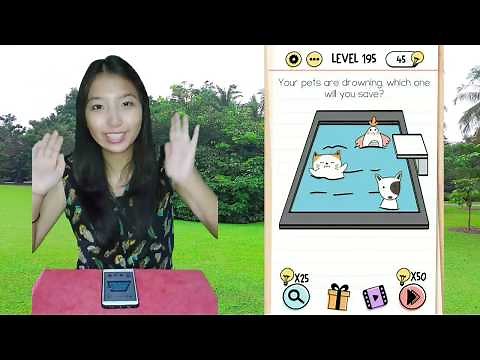 Brain Test Level 195 Your pets are drowning which one will you save