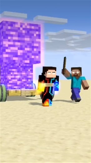 Steve & Alex vs Purple Tornado 😱 | Minecraft Shorts | #minecraft #shorts #trending