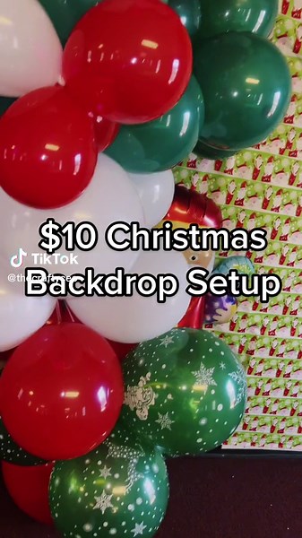 DIY Christmas Photoshoot Background with Dollar Tree Supplies