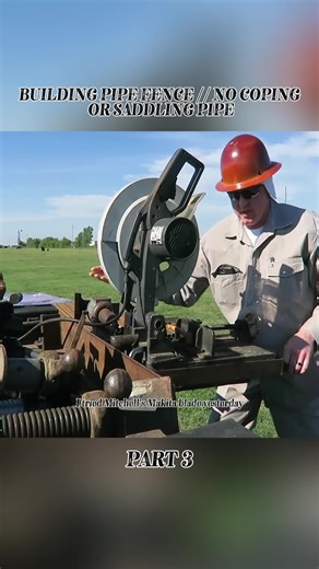 Building pipe fence , no coping or sadding pipe #welding #pipe #sadding #building #part3