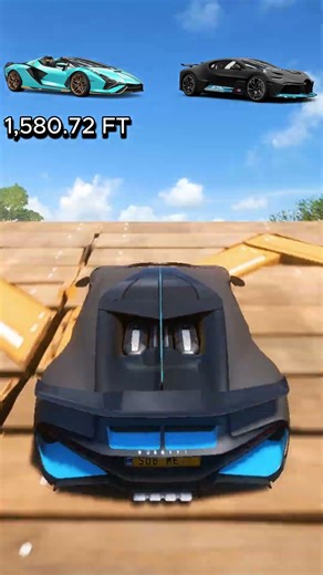 Lamborghini vs Bugatti: Who Wins the Jump? 😳🚀”