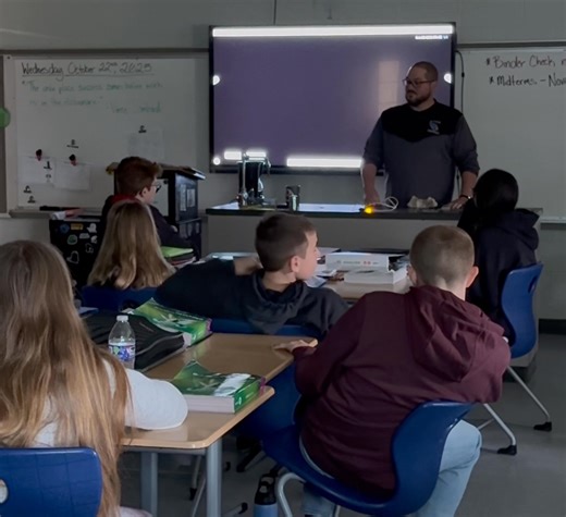 4.5K views · 56 reactions | In Mr. Harris’s 7th grade science class, students are learning about electricity and magnetism. Today they learned about currents and how they flow from positive to negative. They also talked about conductors and insulators. To show how currents flow and conductors work, they lit up a pickle, and used it as a conductor to complete the electrical circuit. ⚡️ | North Judson-San Pierre Middle School | Facebook