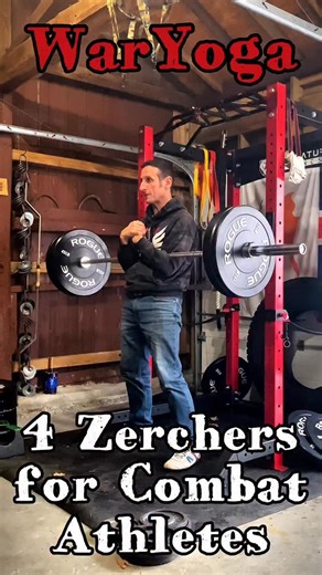 Four zerchers for combat athletes First up the Jefferson Curl. Low weight, spine under flexion, it builds strength through full range of motion. This employs the most bend in the spine of al Zercher variations. The Romanian Deadlift is more hinge focused with a straighter spine, great for hip drive and rear chain power. The deadlift has both hinge and leg drive allowing for heavy pick ups from a low to high position mimicking a gut wrench in wrestling. The squat builds strong legs and increases 