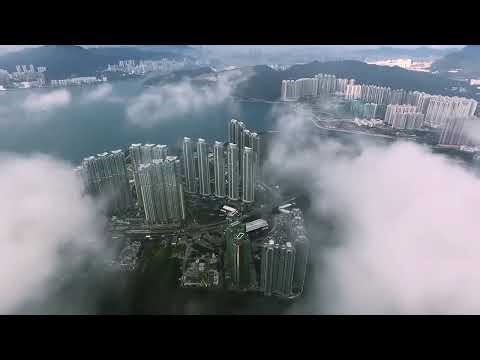 Drone in Clouds with City View | Free Stock Footage 4K Aerial